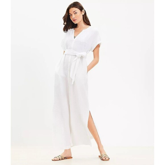 LOFT Beach Triple Cloth Short Sleeve Maxi Dress XL - Picture 1 of 12